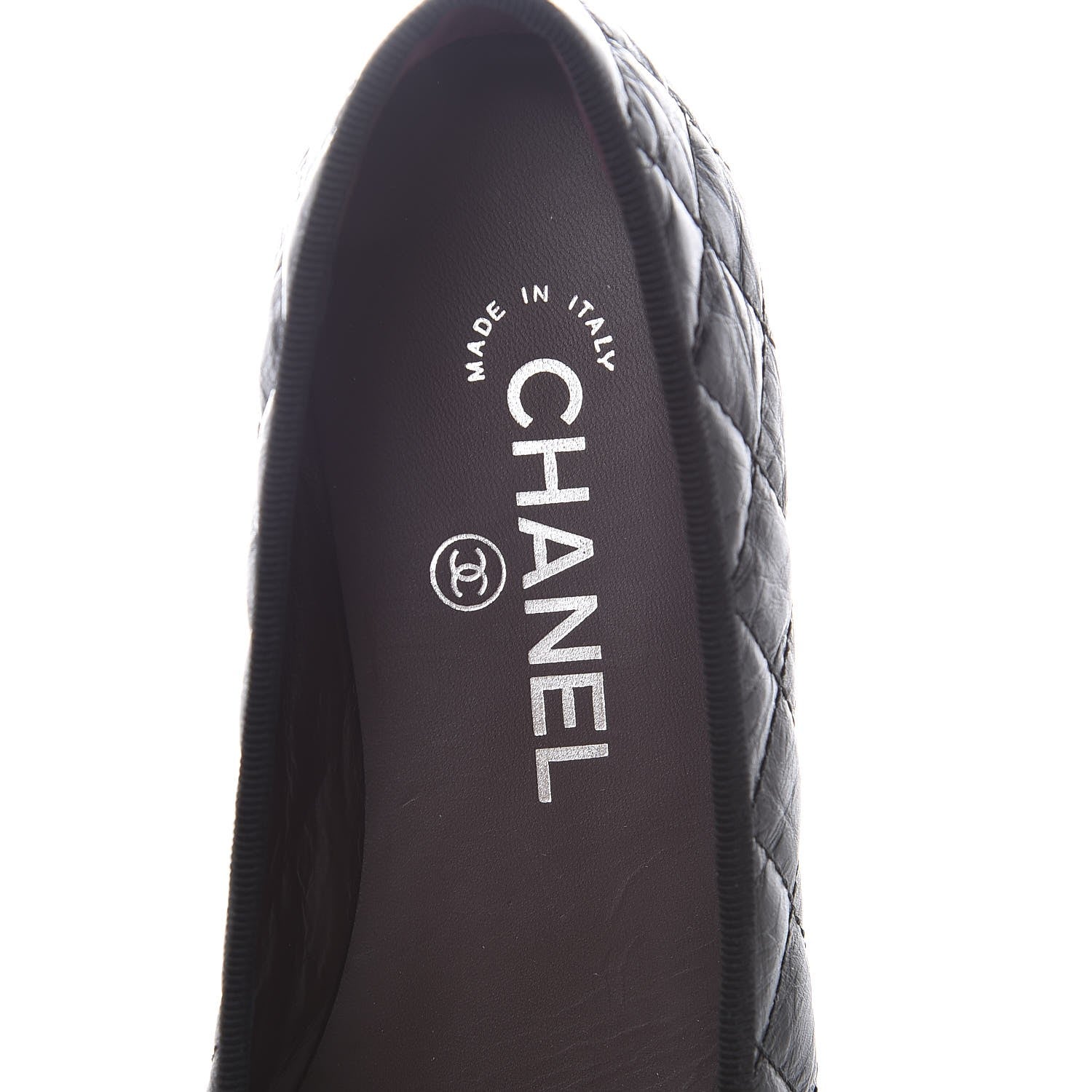 Chanel Aged Calfskin Quilted Cap Toe Ballerina Flats 36.5 Black 5 of 9