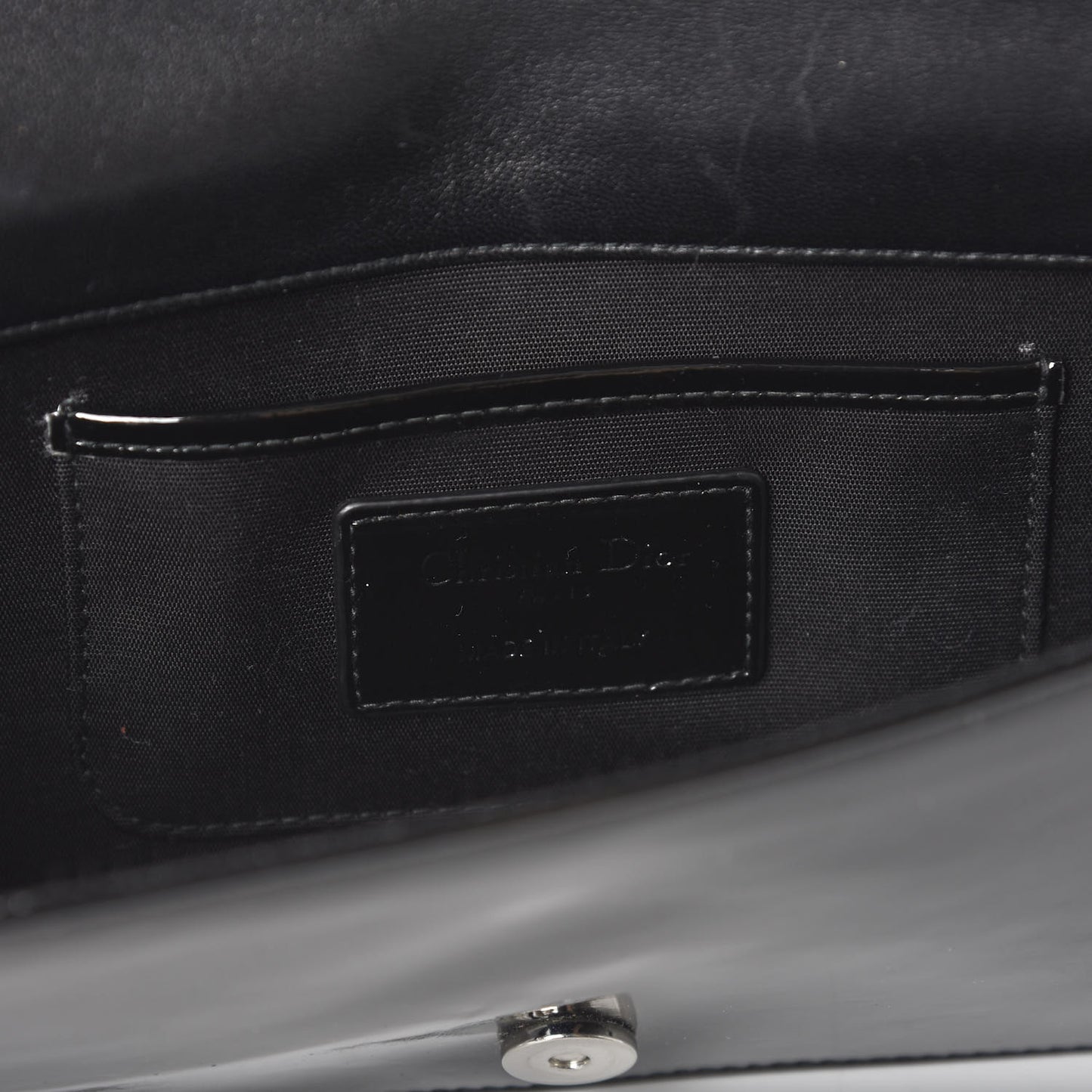 Patent Cannage Lady Dior Convertible Clutch Black