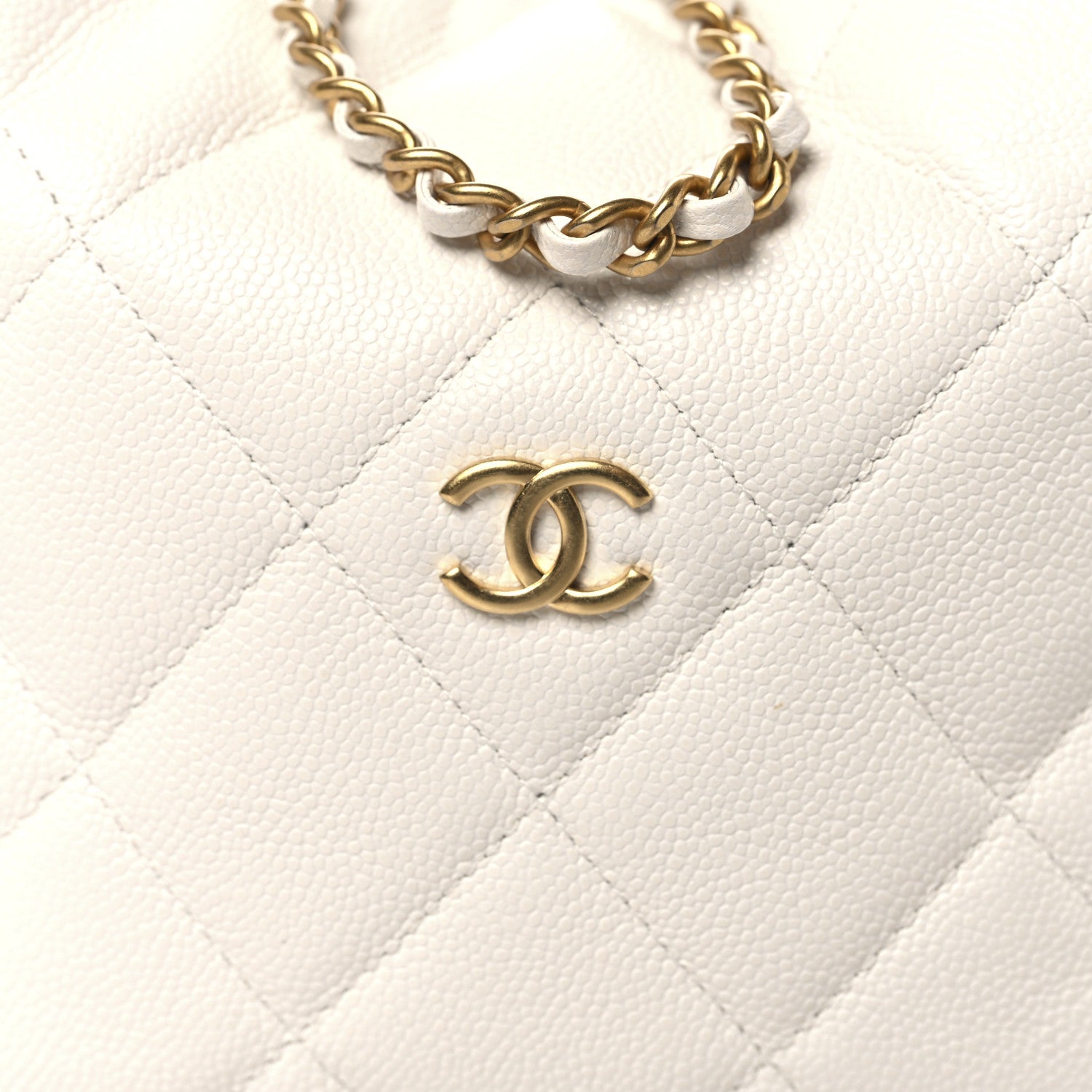 Chanel Caviar Quilted Chanel Way Clutch With Chain White 8 of 11