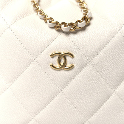 Chanel Caviar Quilted Chanel Way Clutch With Chain White 8 of 11