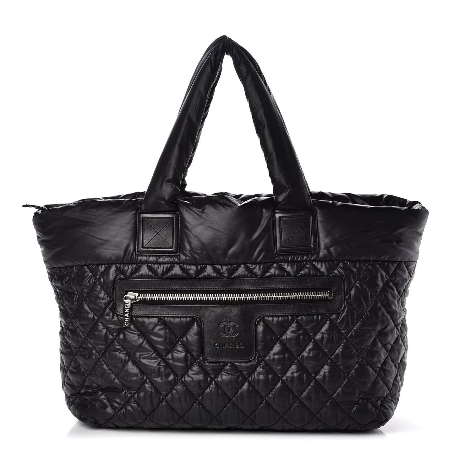 Nylon Quilted Large Coco Cocoon Tote Black