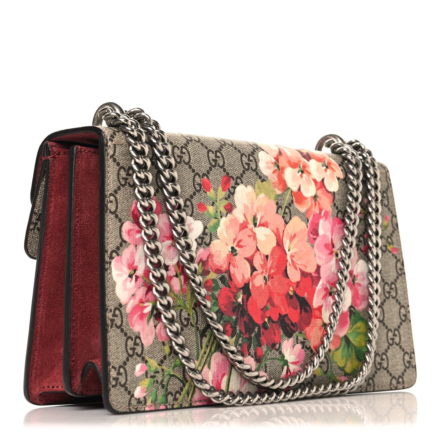 GG Supreme Monogram Blooms Small Dionysus Shoulder Bag Beige Multicolor Dry Rose