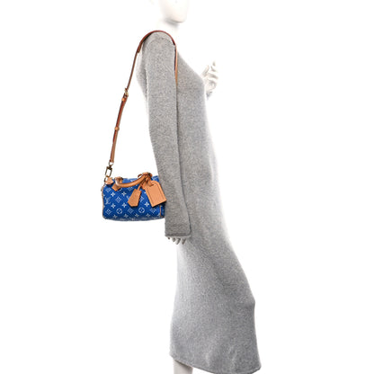 Louis Vuitton Calfskin Monogram Speedy P9 Bandouliere 20 Blue 2 of 12