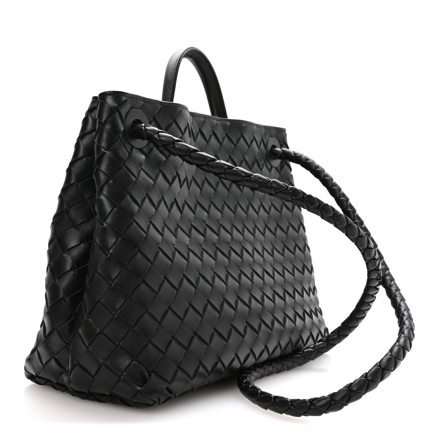 Bottega Veneta Nappa Intrecciato Medium Andiamo Shoulder Bag Black 3 of 9