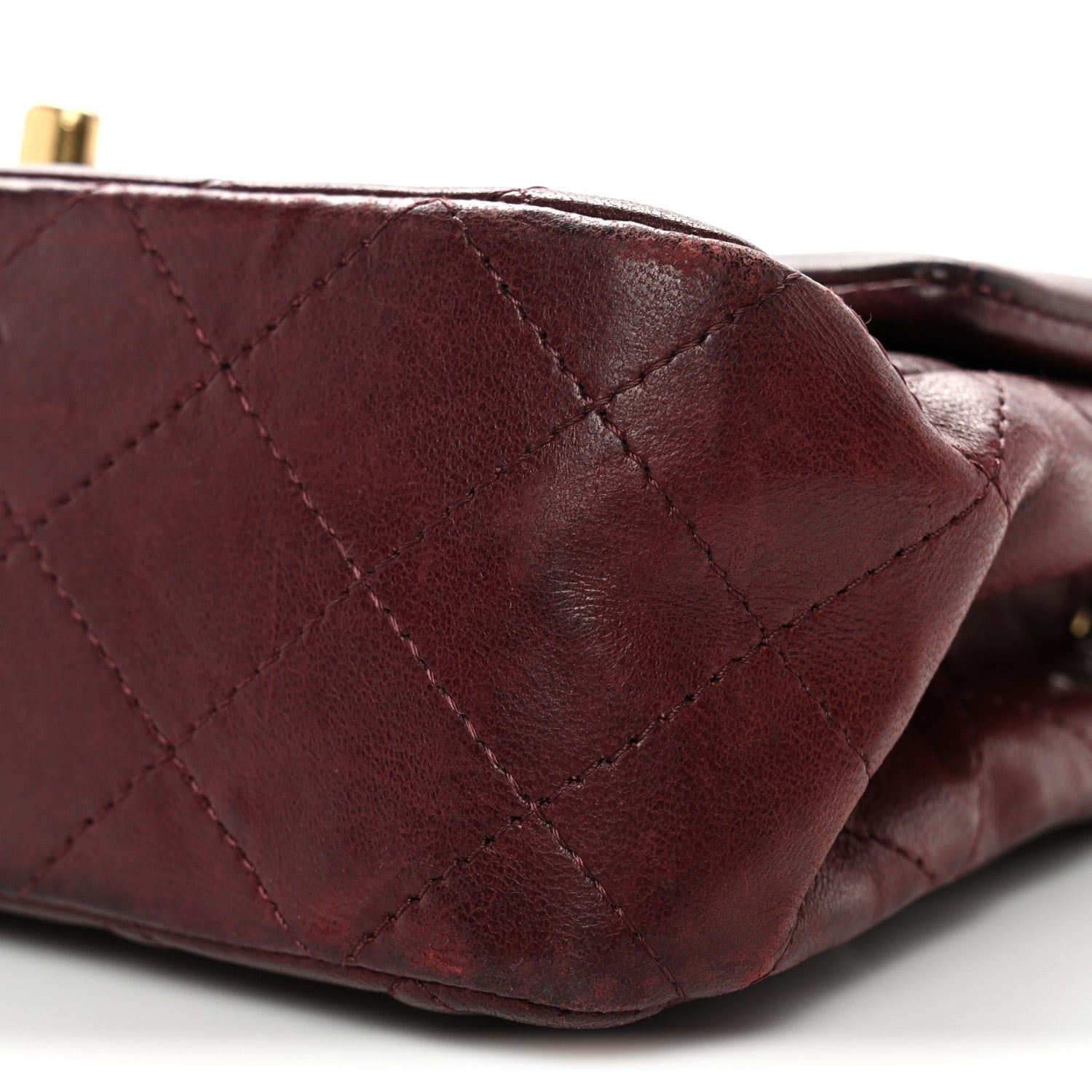 Chanel Lambskin Quilted Mini Rectangular Flap Burgundy 10 of 13