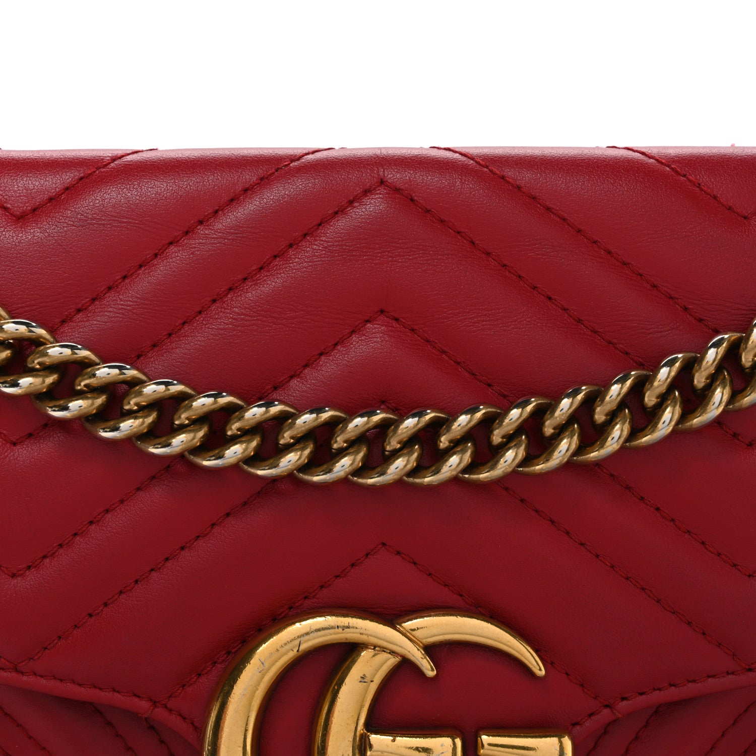 Gucci Calfskin Matelasse Small GG Marmont Shoulder Bag Hibiscus Red 8 of 10