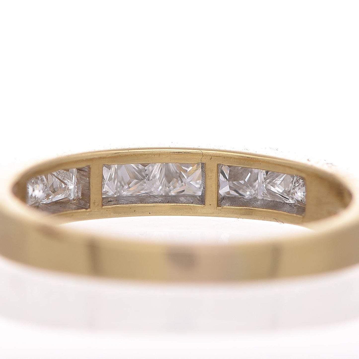 18K Yellow Gold Diamond 3.5mm Half Circle Channel Set Band Ring 53 6.25