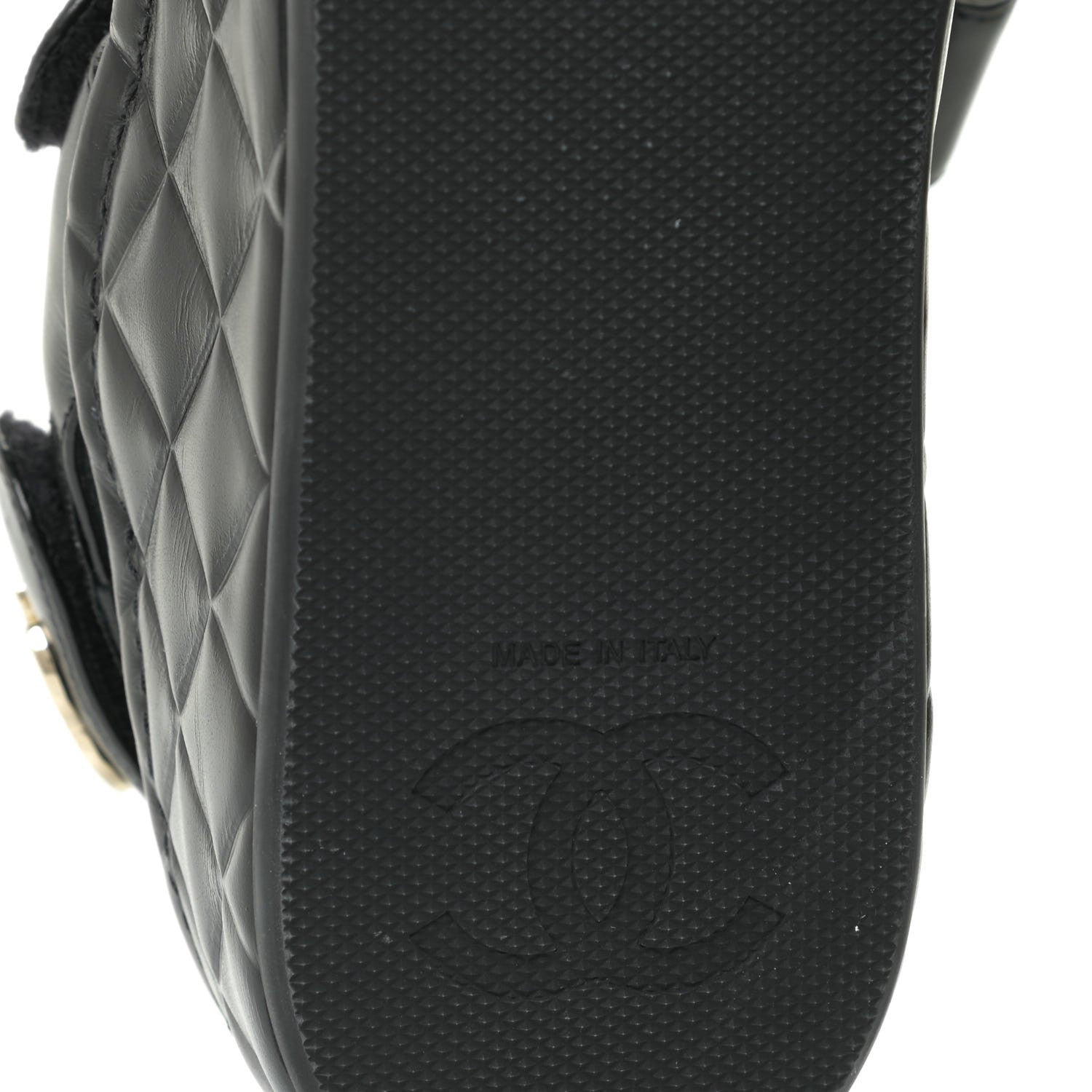 Chanel Shiny Calfskin Logo Platform Sandals 38 Black 9 of 12