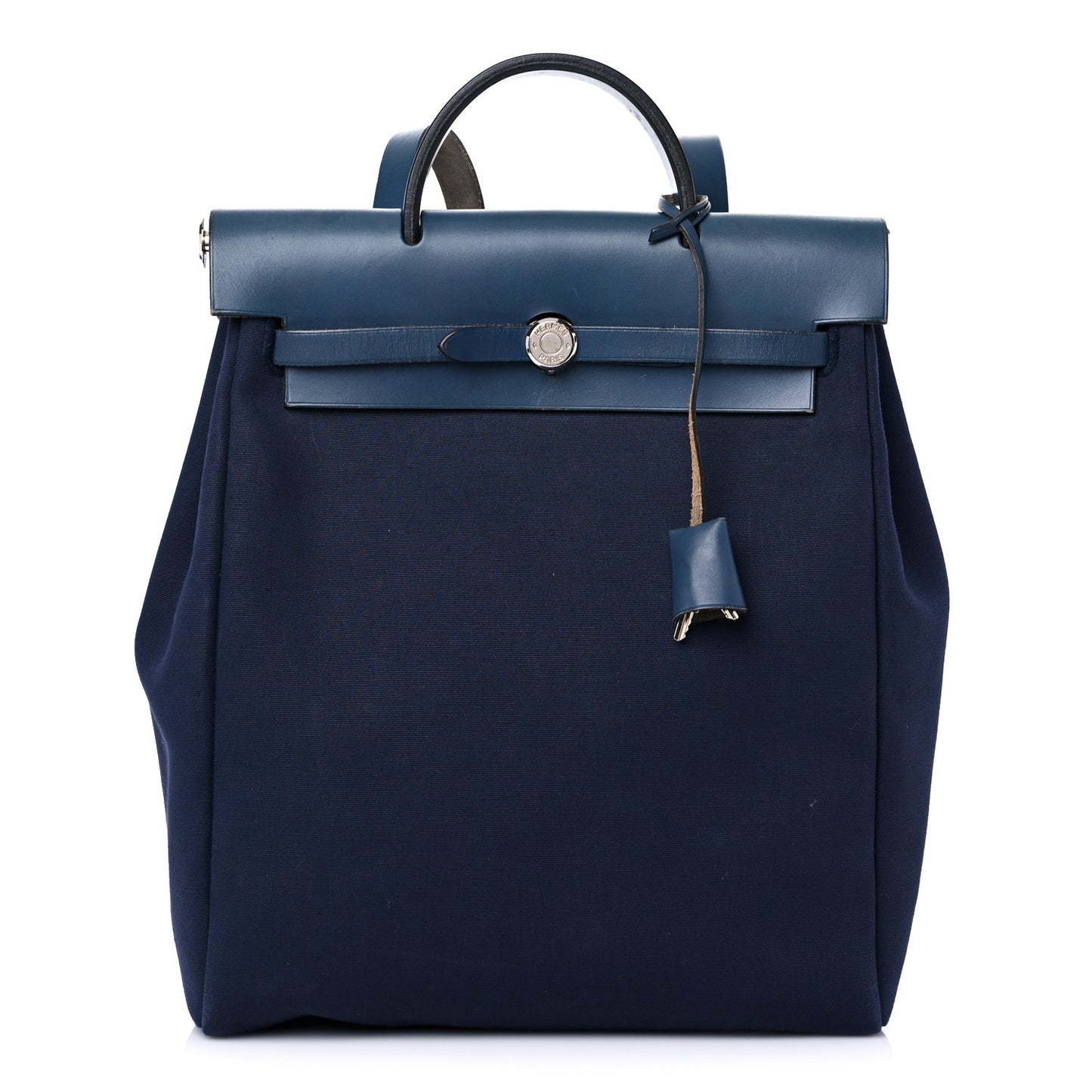 Toile Vache Calfskin Herbag 30 PM Backpack Navy Bleu