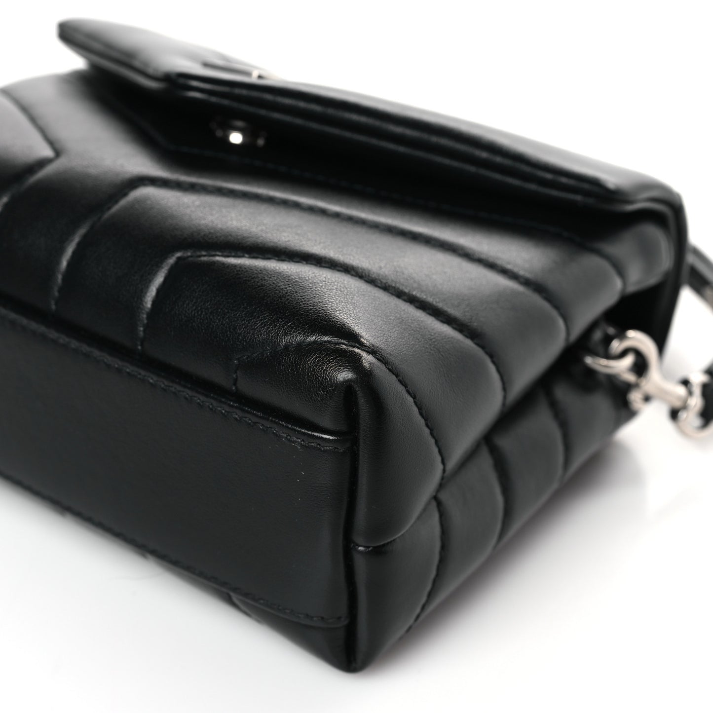 Calfskin Y Quilted Monogram Toy Loulou Crossbody Bag Black