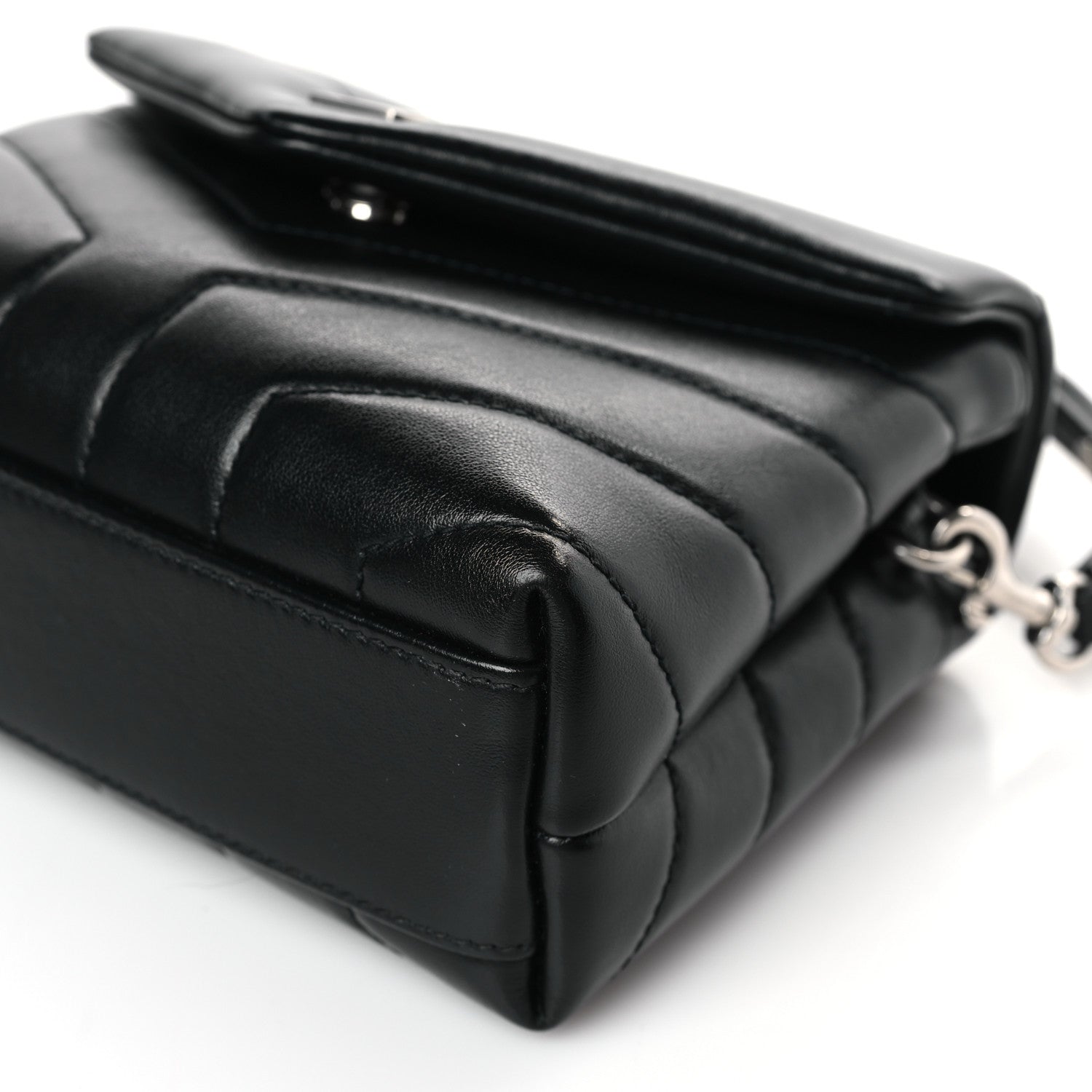 Saint Laurent Calfskin Y Quilted Monogram Toy Loulou Crossbody Bag Black 9 of 9