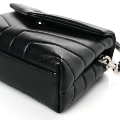 Saint Laurent Calfskin Y Quilted Monogram Toy Loulou Crossbody Bag Black 9 of 9