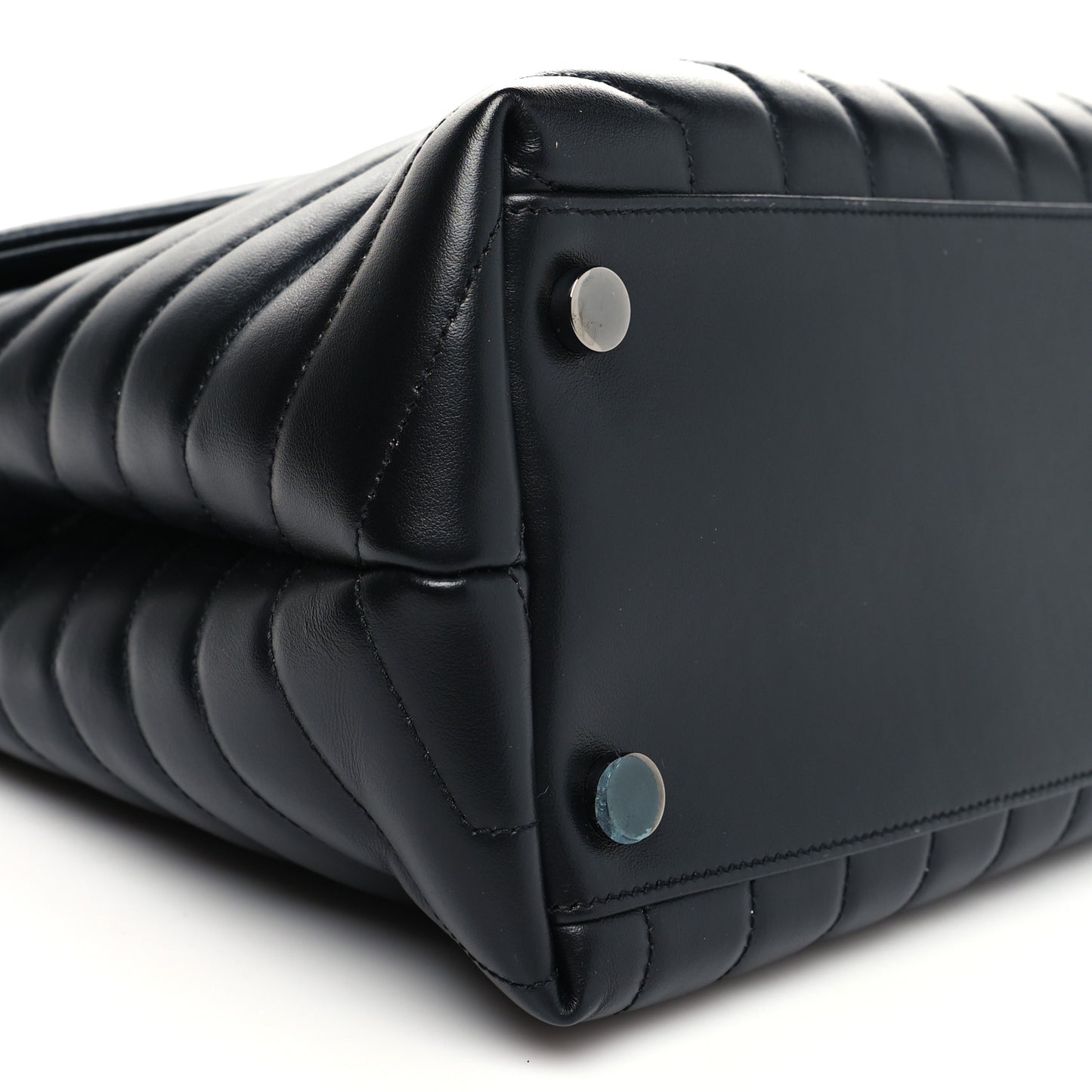 Calfskin Y Quilted Monogram Monochrome Large Loulou Chain Satchel Black