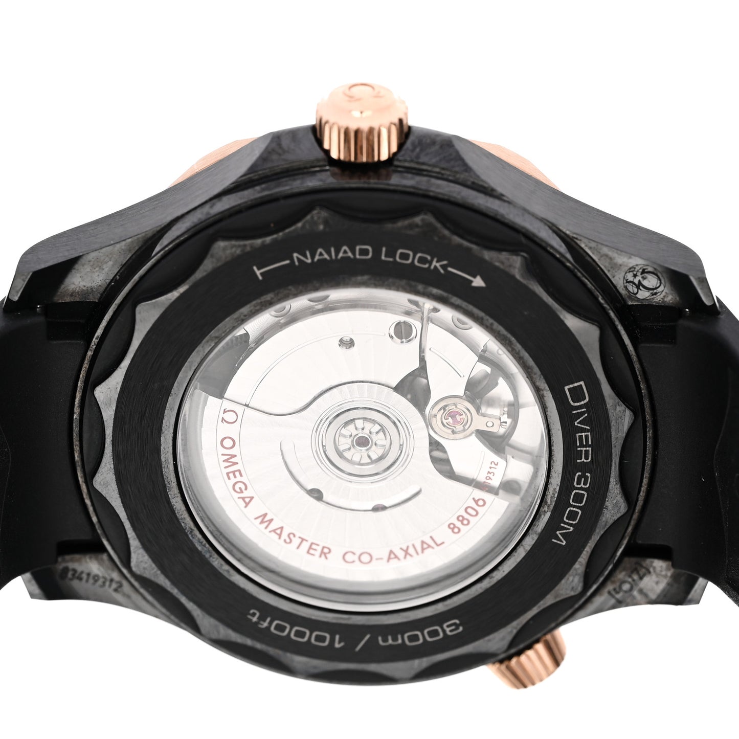 Ceramic 18K Sedna Gold Rubber 43.5mm Seamaster Diver 300M Co-Axial Master Automatic Watch Black 210.62.44.20.01.001