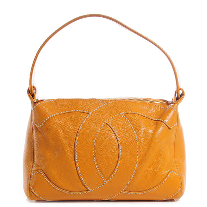 Chanel Caviar CC Stitched Shoulder Bag Yellow 1 of 7