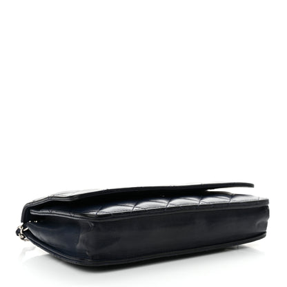 Chanel Lambskin Quilted Wallet On Chain WOC Navy Blue 4 of 13