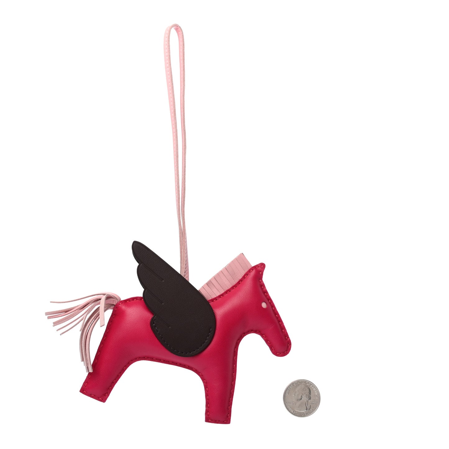 Milo Lambskin Grigri Rodeo Pegase Horse Bag Charm MM Framboise Rose Sakura Rouge Sellier