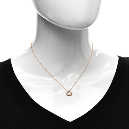 Tiffany 18K Rose Gold 11mm Elsa Peretti Open Heart Pendant Necklace 2 of 4