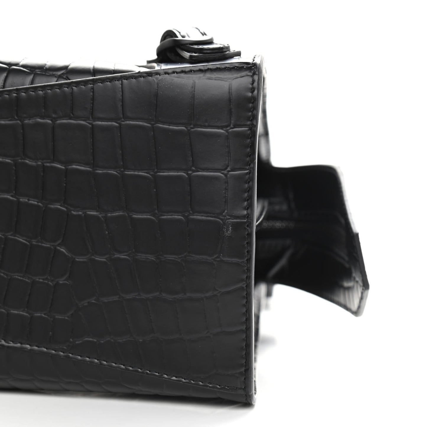 Semi Shiny Calfskin Crocodile Embossed Neo Classic Black Hardware S City Black