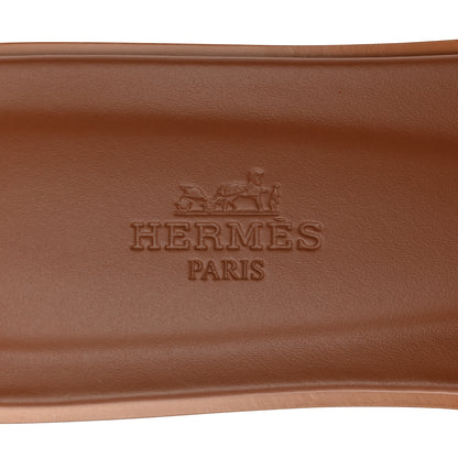 Hermes Box Calfskin Oran Sandals 37 Gold 7 of 9