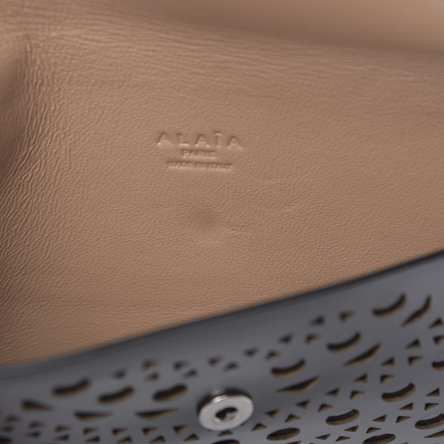 Alaia Calfskin Laser Cut Envelope Clutch Black 7 of 10