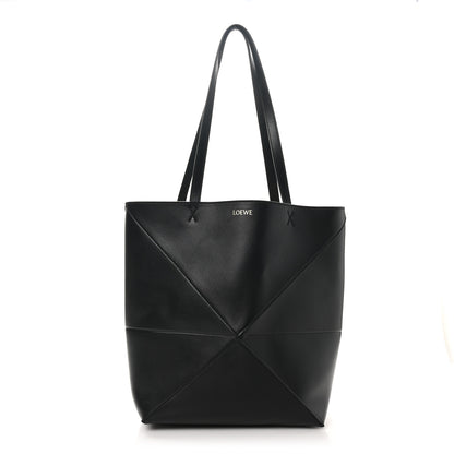 Loewe Shiny Calfskin Medium Puzzle Fold Tote Black 1 of 9