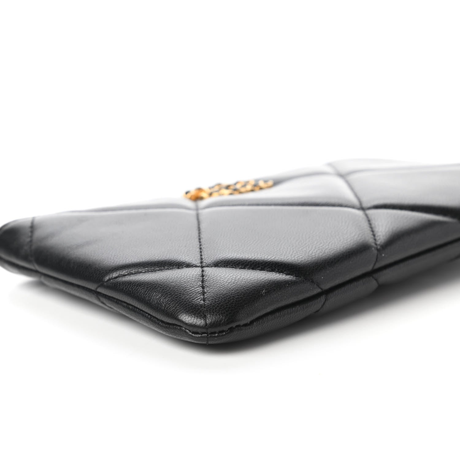 Chanel Goatskin Quilted Small Chanel 19 Pouch Black 6 of 11