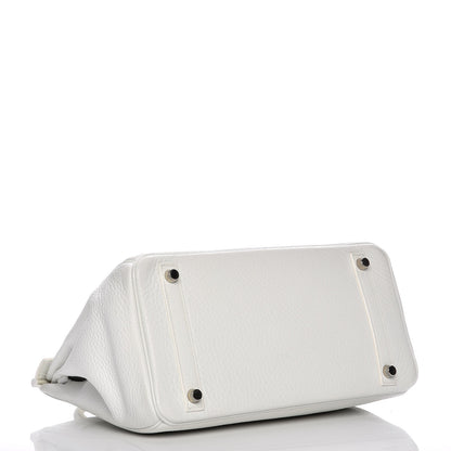 Hermes Taurillon Clemence Birkin 30 White 4 of 33