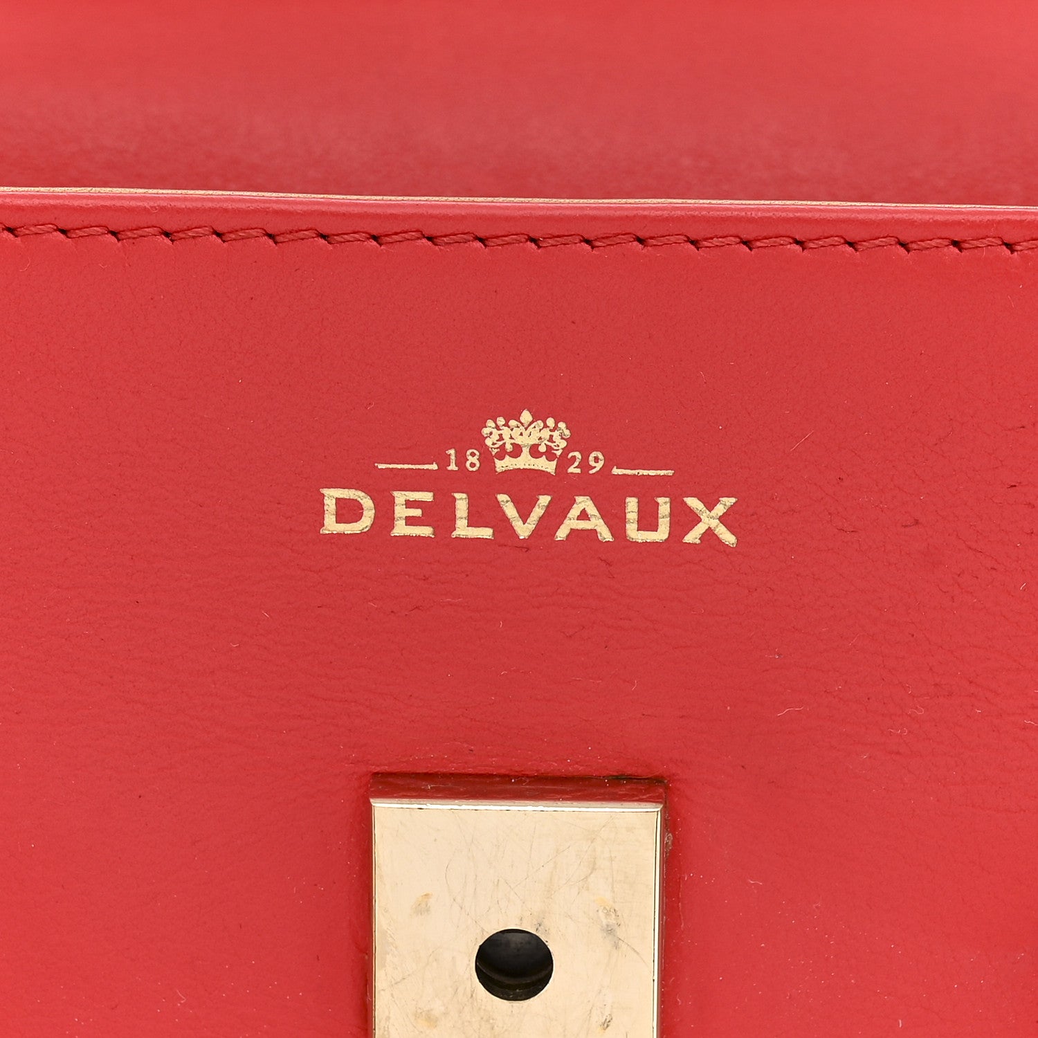 Delvaux Calfskin MM Tempete Satchel Coral 7 of 13
