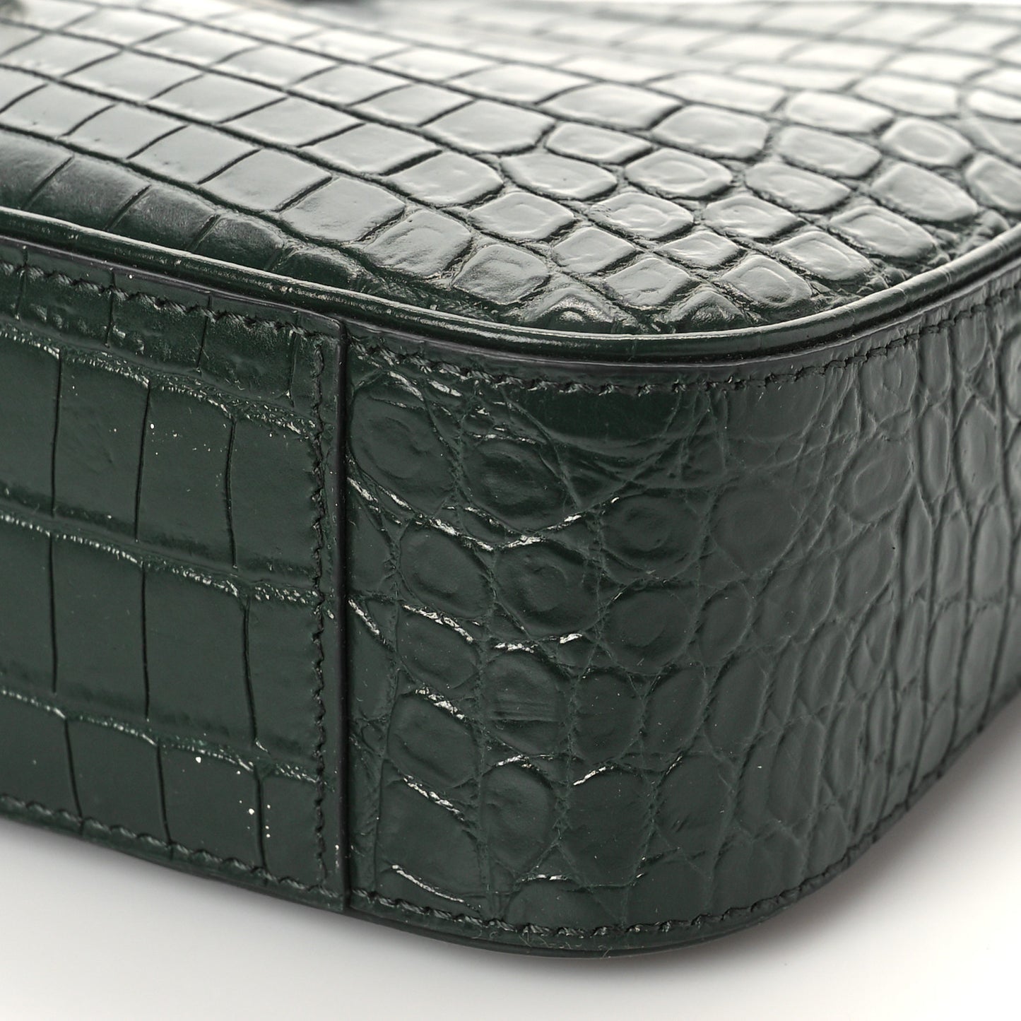 Calfskin Crocodile Embossed Le 5 A 7 Hobo New Vert Fonce