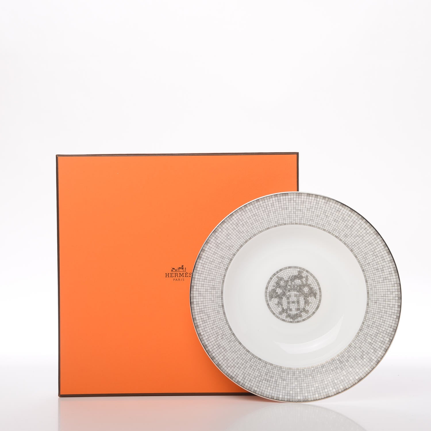 Hermes Porcelain Mosaique Au 24 Platine Soup Bowl Set of 2 7 of 7