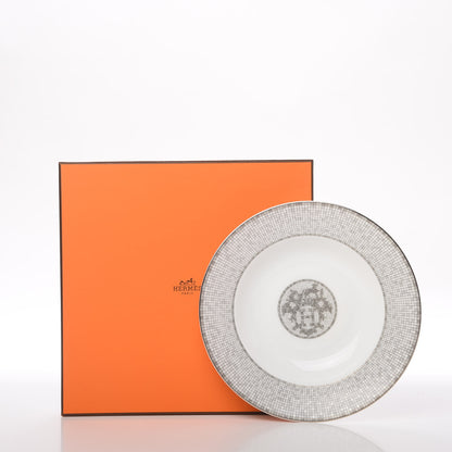 Hermes Porcelain Mosaique Au 24 Platine Soup Bowl Set of 2 7 of 7