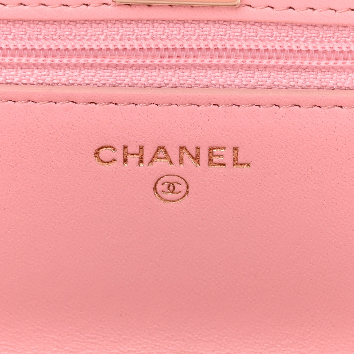 Lambskin Quilted Trendy CC Wallet On Chain WOC Pink