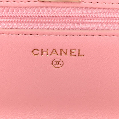 Chanel Lambskin Quilted Trendy CC Wallet On Chain WOC Pink 7 of 12