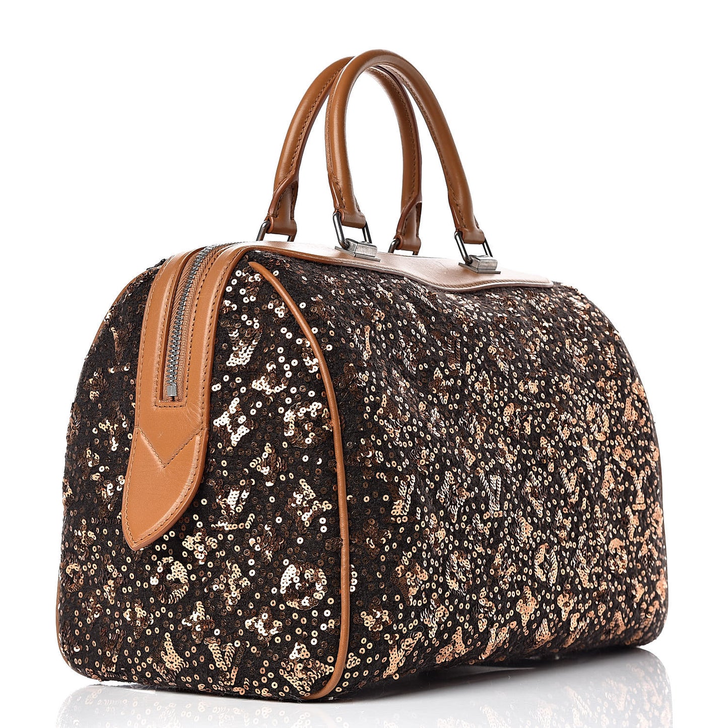Sequin Monogram Sunshine Express Speedy Gold