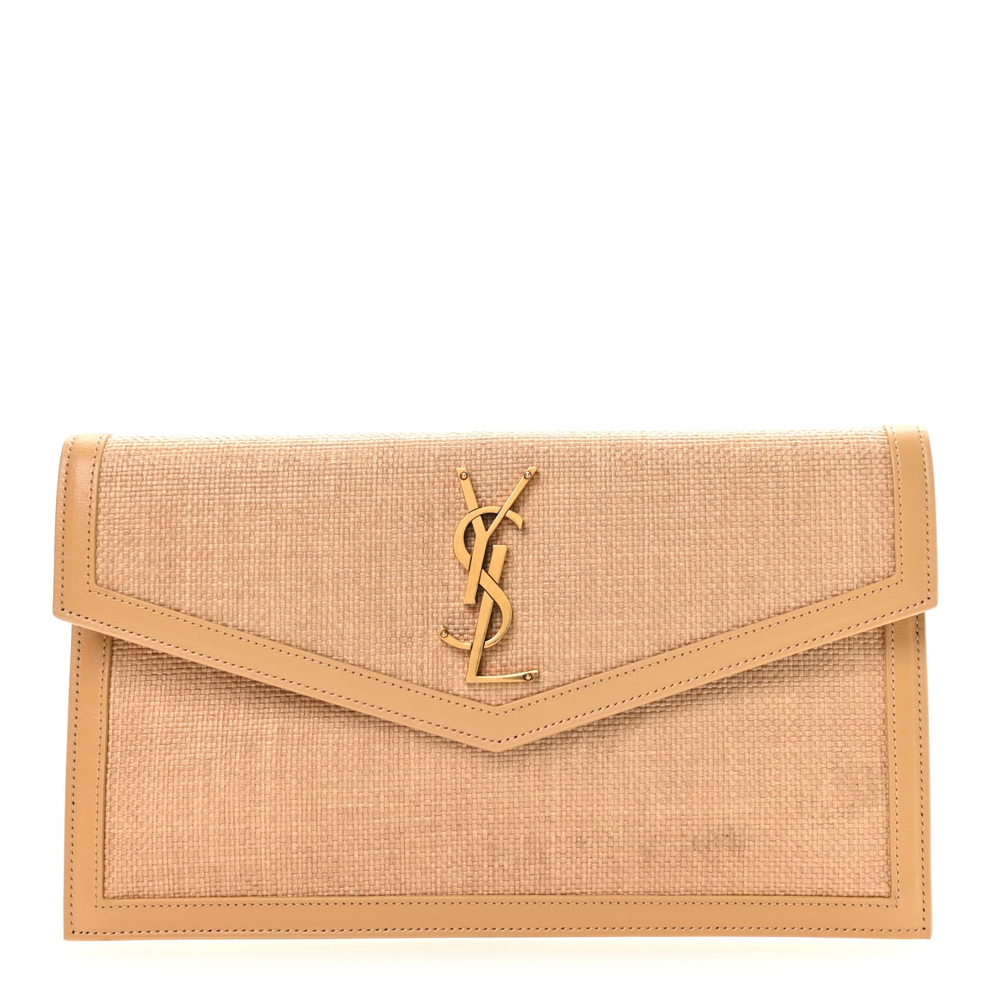 Micro Raffia Uptown Pouch Natural Hay Blush