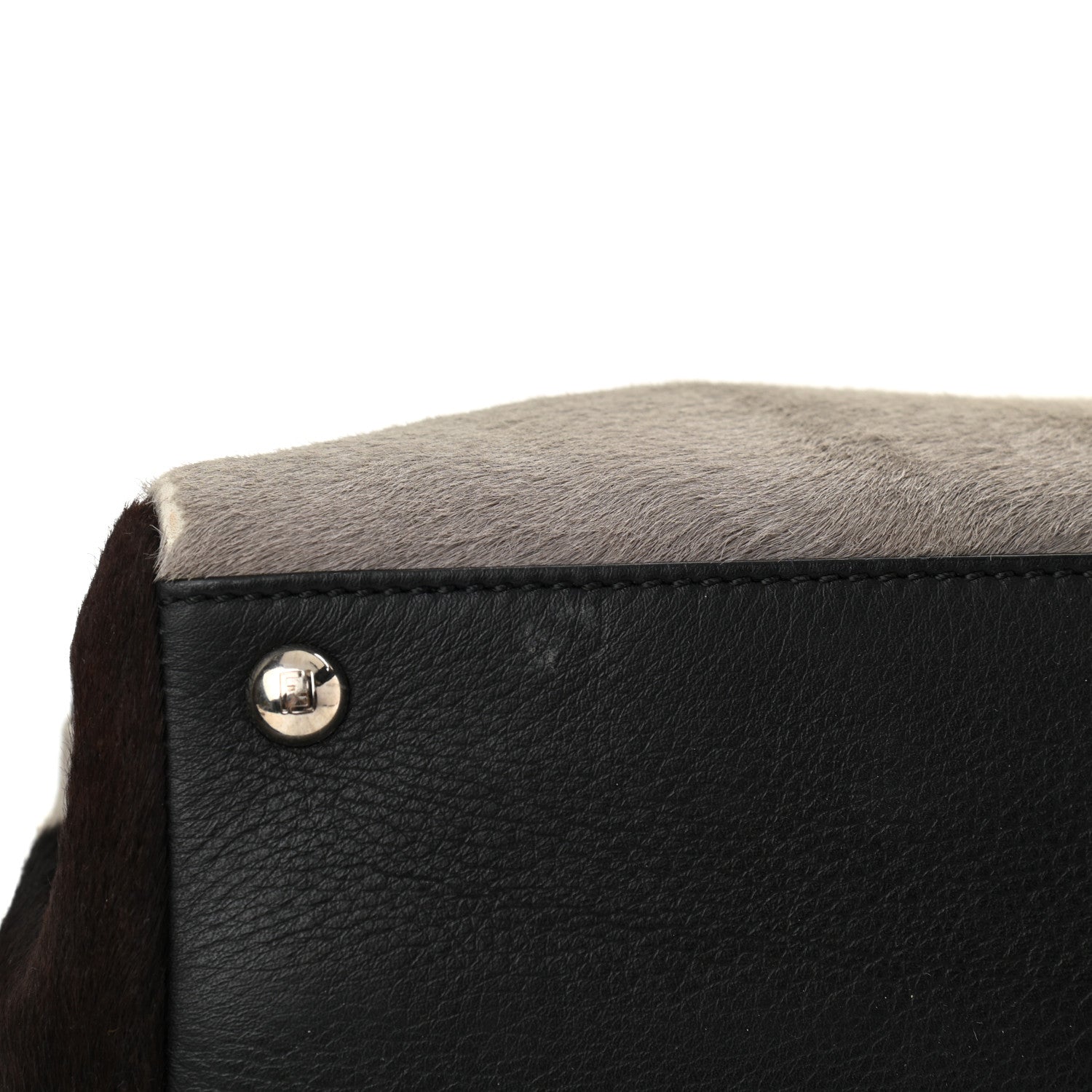 Fendi Calf Hair Cow Print Regular 2Jours Tote Grey Black 10 of 13