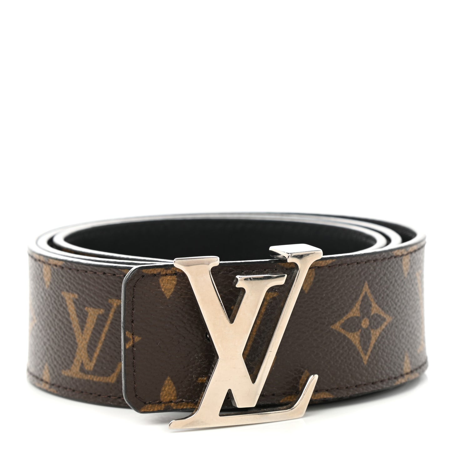 Monogram Macassar LV Initiales Reversible Belt 85 34 Black
