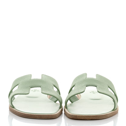 Hermes Epsom Oran Sandals 38 Vert Jade 2 of 8