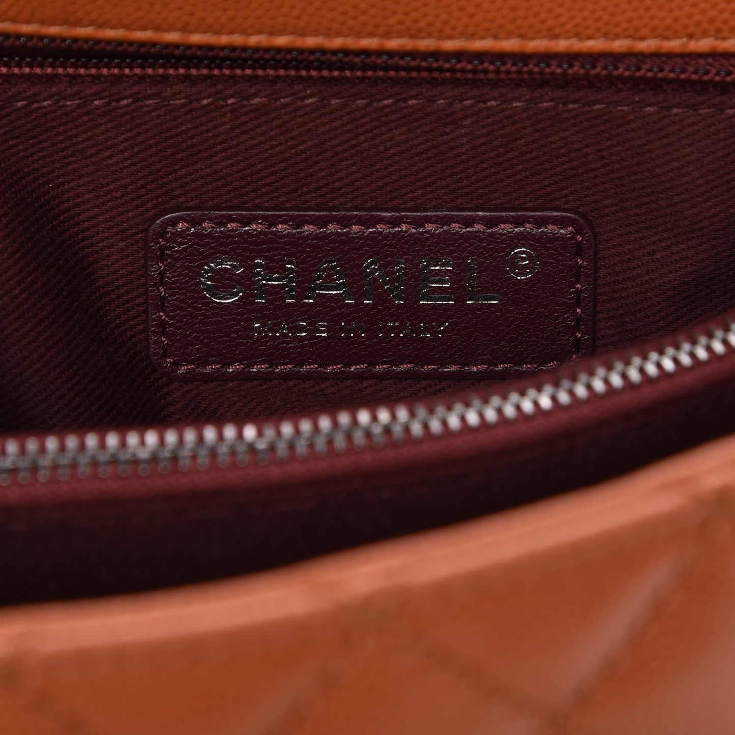Caviar Quilted Small Coco Handle Flap Orange