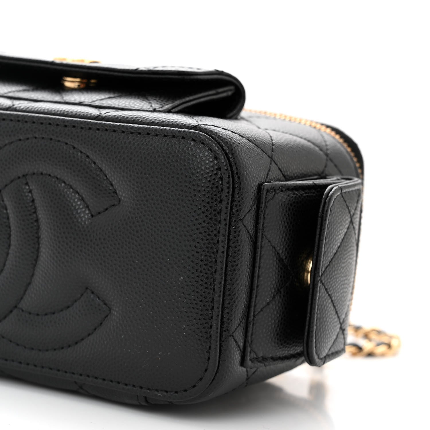 Chanel Caviar Quilted Polly Pocket East West Top Vanity With Chain Black 10 of 11