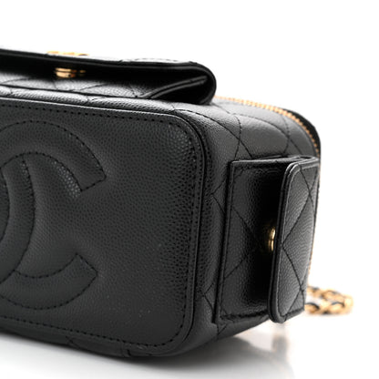 Chanel Caviar Quilted Polly Pocket East West Top Vanity With Chain Black 10 of 11