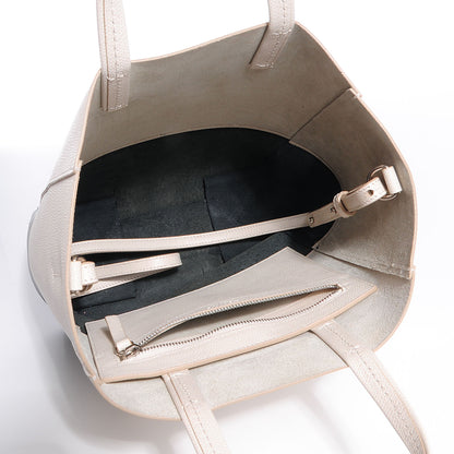 Celine Grained Calfskin Small Vertical Bi-Cabas Cream Black 5 of 8