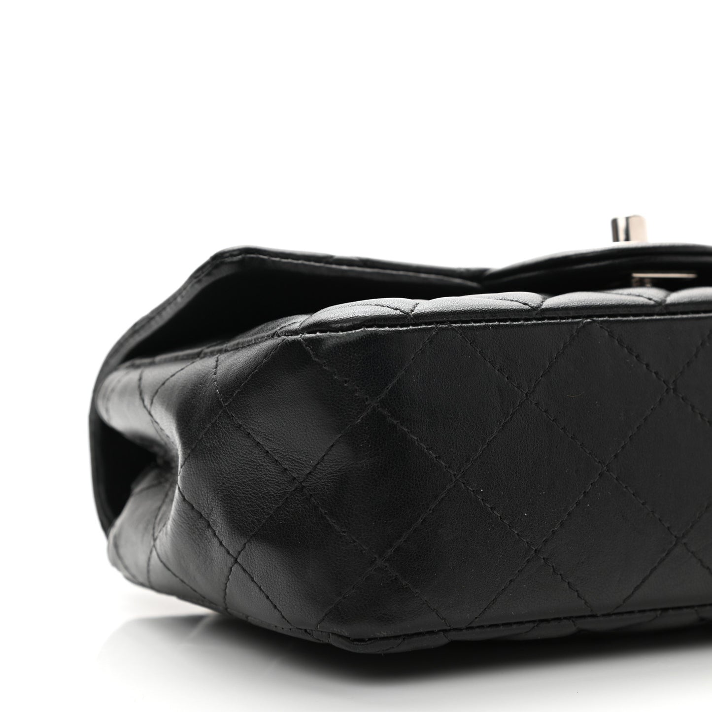 Lambskin Quilted Mini Rectangular Flap Black