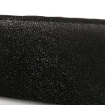 Saint Laurent Calfskin Crocodile Embossed Monogram Cassandra Chain Wallet Black 12 of 14