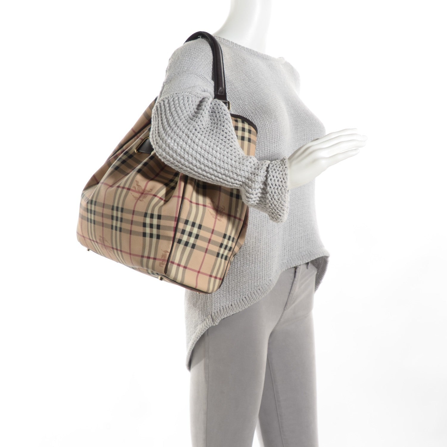 Burberry Haymarket Check Medium Walden Hobo Brown 2 of 8