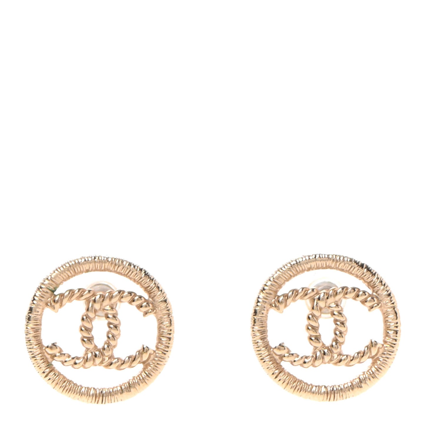 CC Round Rope Earrings Gold