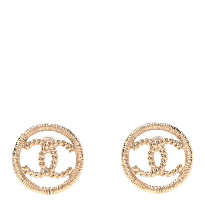 Chanel CC Round Rope Earrings Gold 1 of 6