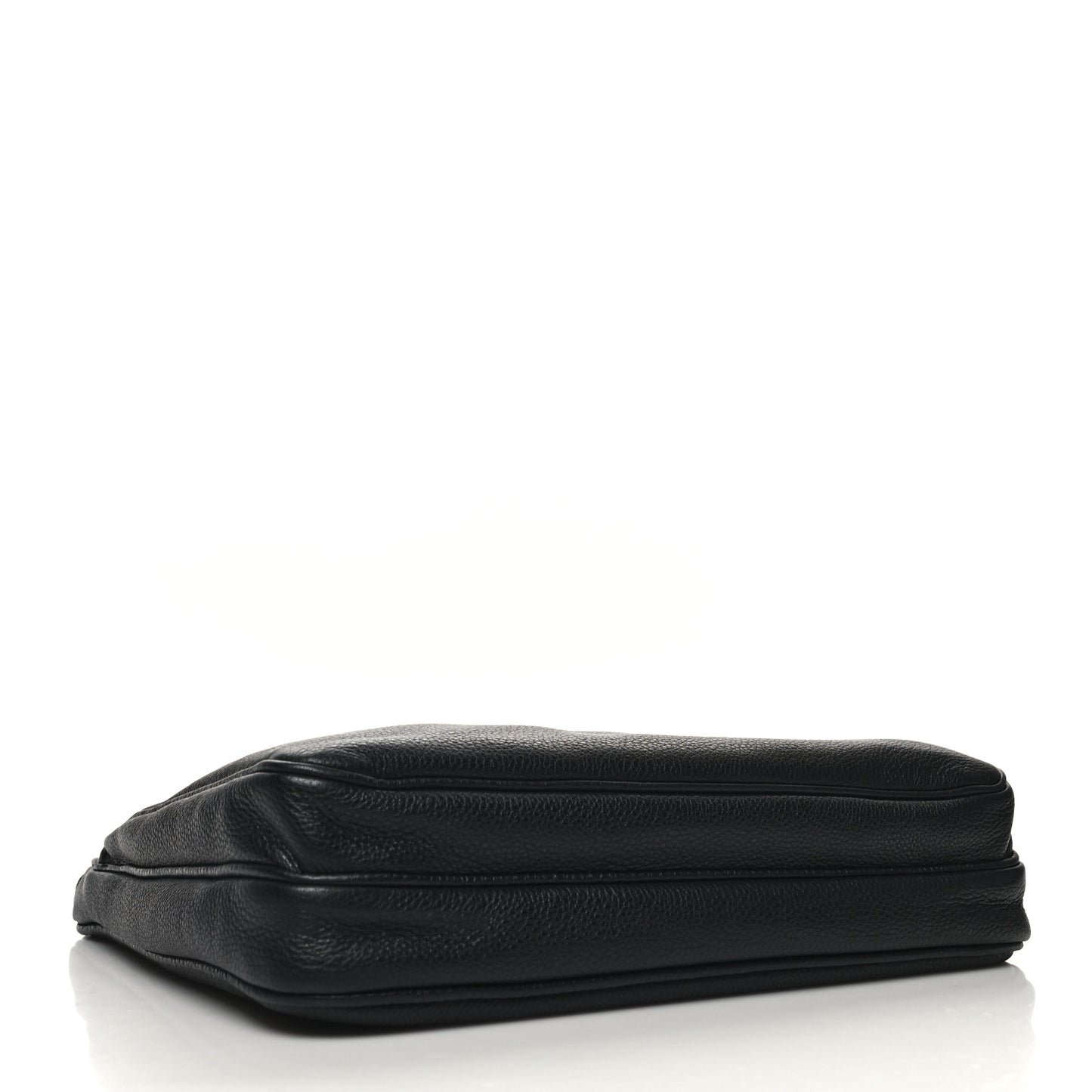 Vitello Daino Flat Messenger Bag Black