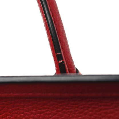 Celine Drummed Calfskin Nano Luggage Red 12 of 14